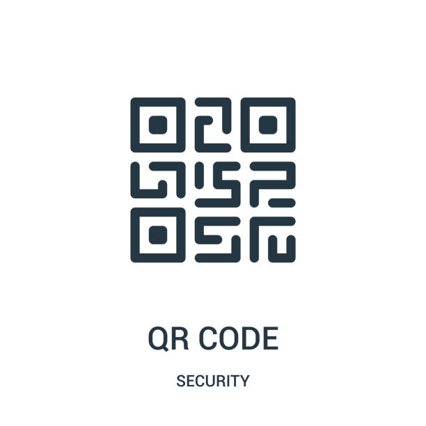 보안 컬렉션에서 qr 코드 아이콘 벡터입니다. 얇은 라인 qr 코드 개요 아이콘 벡터 일러스트 레이 션입니다. - qr code stock illustrations