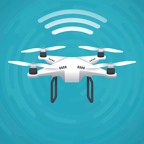Quadcopter Drone Quadcopter drone illustration concept. EPS 10 file. Transparency effects used on highlight elements. drone stock illustrations