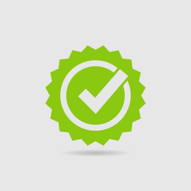 Quality Check Certified Badge Icon Quality Check Certified Badge Icon check mark stock illustrations