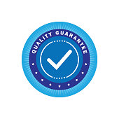 istock Quality guarantee label, round stamp for high quality products 1283616587