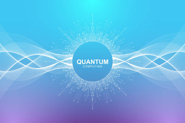 Quantum computer technology concept. Deep learning artificial intelligence. Big data algorithms visualization for business, science, technology. Waves flow. Vector illustration Quantum computer technology concept. Deep learning artificial intelligence. Big data algorithms visualization for business, science, technology. Waves flow. Vector illustration. brain designs stock illustrations