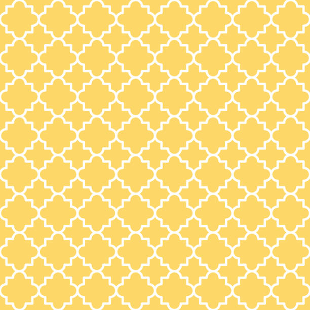 Quatrefoil Lattice Pattern Traditional quatrefoil lattice pattern. Seamless vector background. moroccan culture stock illustrations