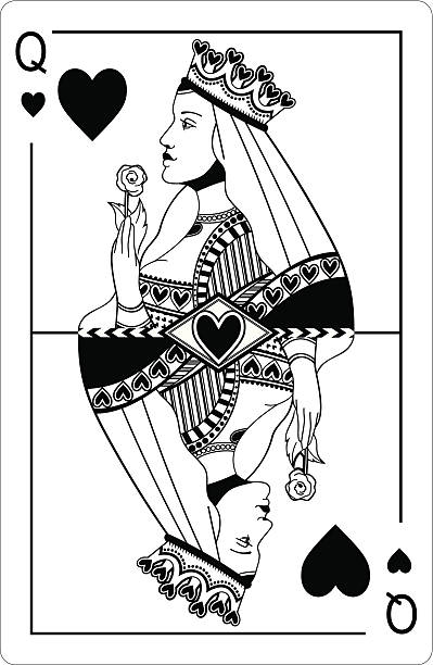 Download Queen Of Hearts Card Illustrations, Royalty-Free Vector ...