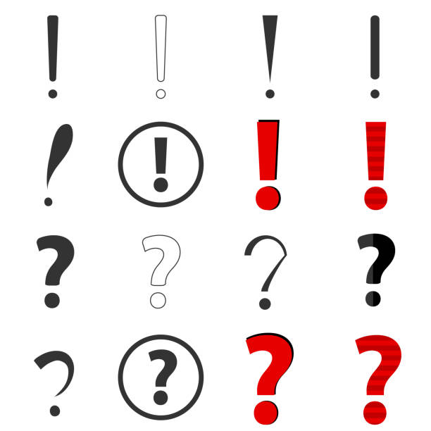 Question and exclamation marks vector art illustration