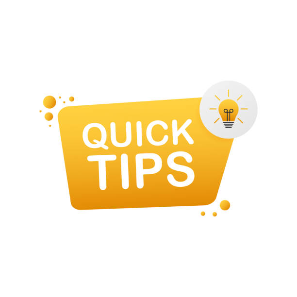 stockillustraties, clipart, cartoons en iconen met quick tips-badge met spraakballon voor tekst. vector voorraad illustratie. - tips and tricks