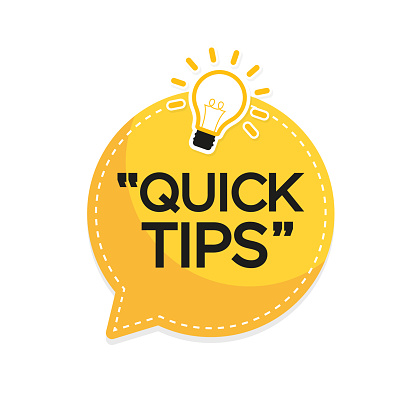 Quick Tips banner with light bulb. Vector background. vector