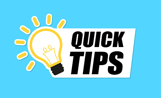 Quick Tips banner with light bulb. Vector background. vector