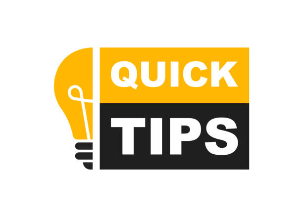 stockillustraties, clipart, cartoons en iconen met quick tips logo with light bulb. quick tips badge. top tips, helpful tricks, tooltip, advice and idea for business and advertising. vector illustration. - tips and tricks