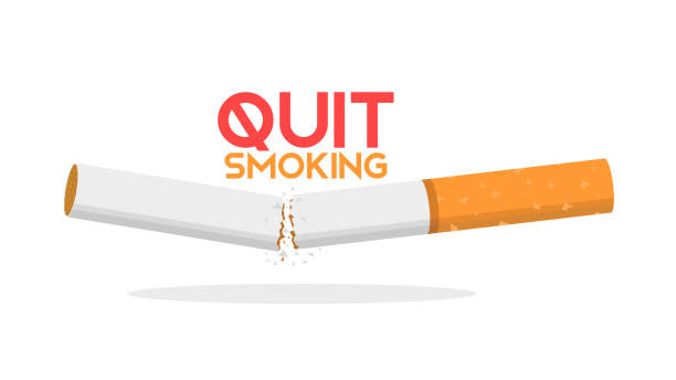 illustrations, cliparts, dessins animés et icônes de illustration vectorielle de cesser de fumer cassé cigarette falt - cigarette