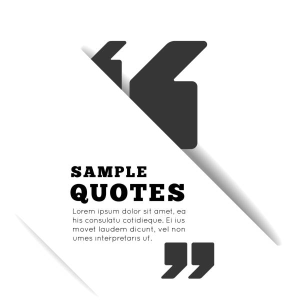 Quote blank template on white background. vector art illustration