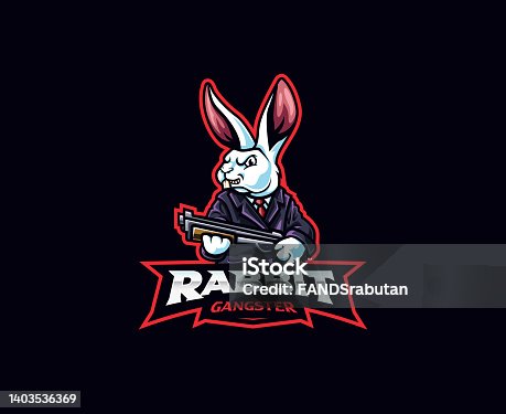 istock Rabbit gangster mascot logo design 1403536369