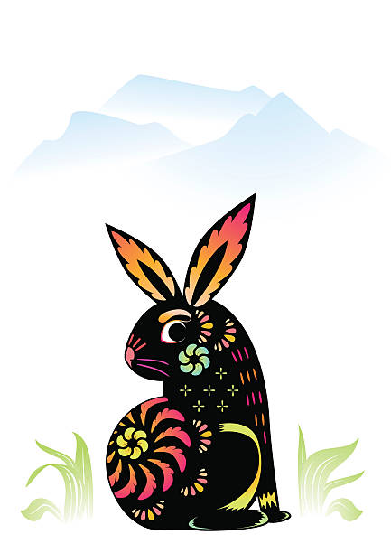 Rabbit. New Year. vector art illustration