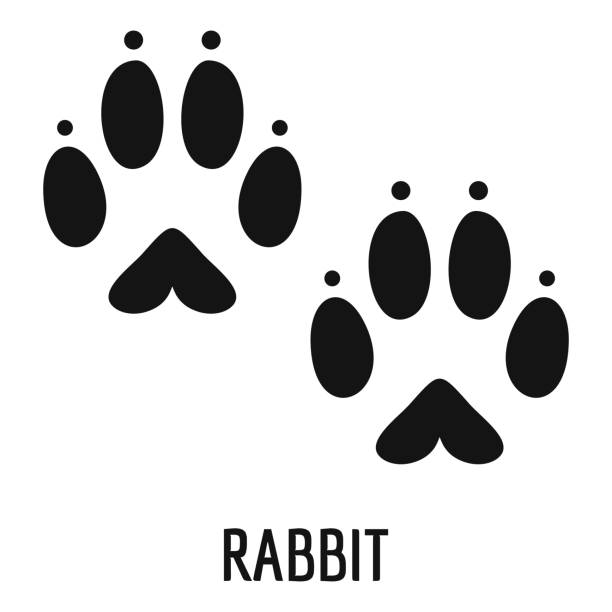 Rabbit step icon, simple style Rabbit step icon. Simple illustration of rabbit step vector icon for web animal leg stock illustrations