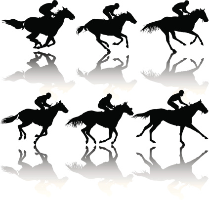 Race horse Silhouettes