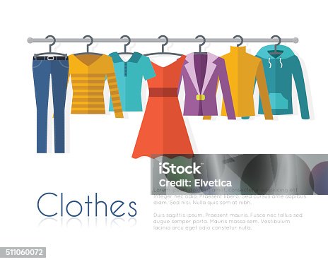 istock Racks with clothes on hangers. 511060072