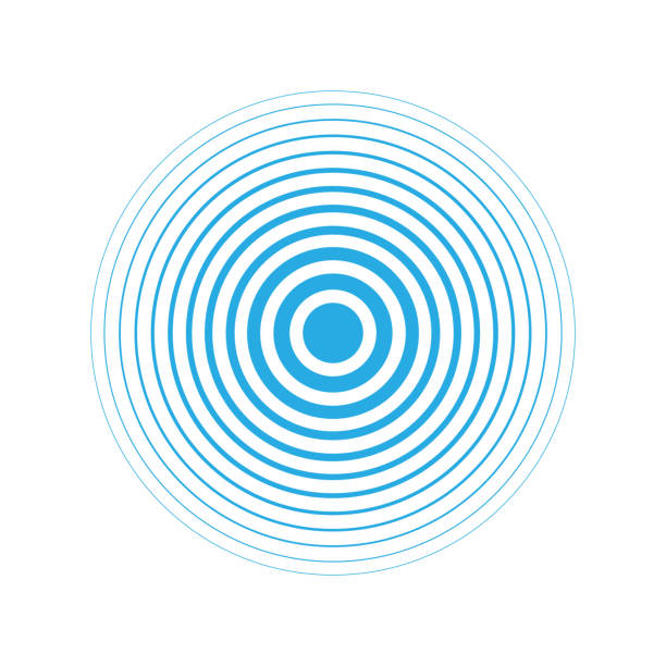 radar-symbol blaue farbe einfaches design - weißer ring stock-grafiken, -clipart, -cartoons und -symbole