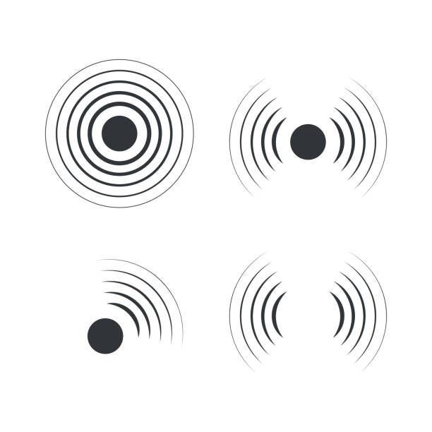 Radar icons. Radar icons. Sonar sound waves. Vector illustration shaking stock illustrations