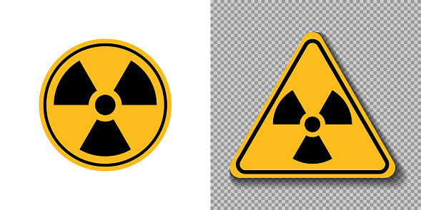 Strahlungsgefahr Zeichen Symbol Symbol Logo Kreis Und Dreieck Gelbe