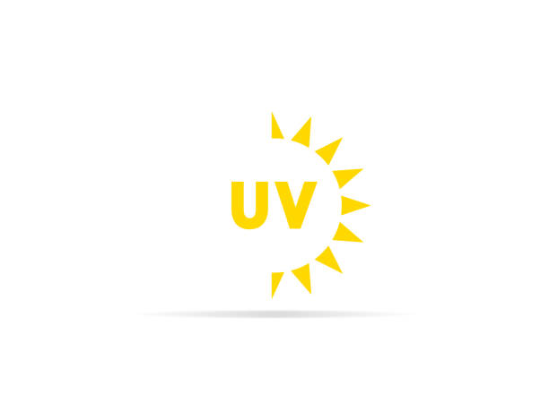 UV radiation icon, ultraviolet with sun logo symbol. vector illustration. vector art illustration