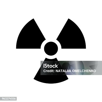 istock Radiation symbol vecor icon. Radioactivity icon in black color 963274556