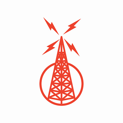 Radio Tower Logo Template Design Vector