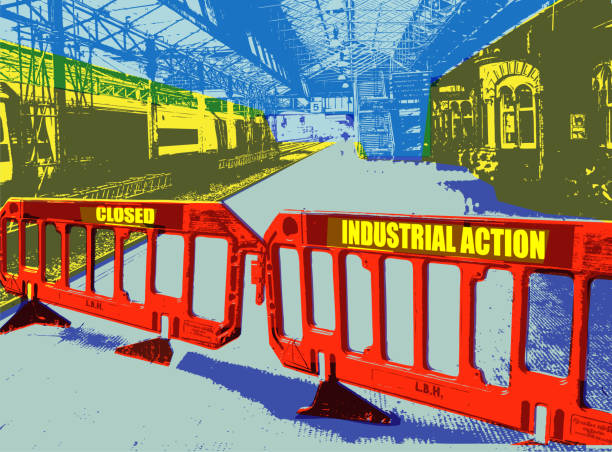 Rail Strike vector art illustration