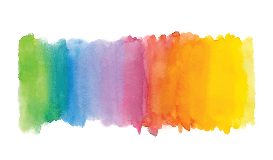 Rainbow abstract watercolor background. Hand drawn watercolor stains, splashes and drops