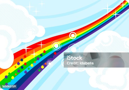 istock Rainbow and clouds abstract 165065159