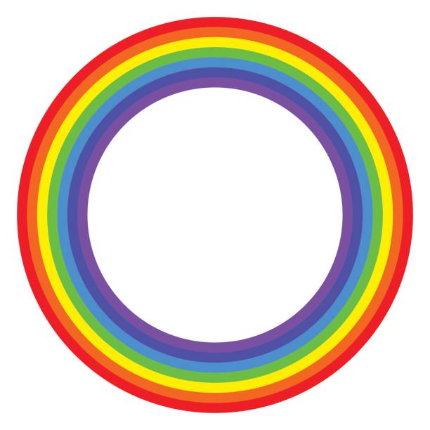 Rainbow circle spectrum colored vector art illustration
