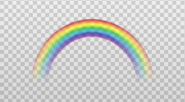 ilustraciones, imágenes clip art, dibujos animados e iconos de stock de arco iris colorido icono de arco signo maqueta ilustración vectorial realista aislado. - rainbow