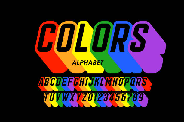 ilustrações, clipart, desenhos animados e ícones de fonte de cores de bandeira arco-íris - gay