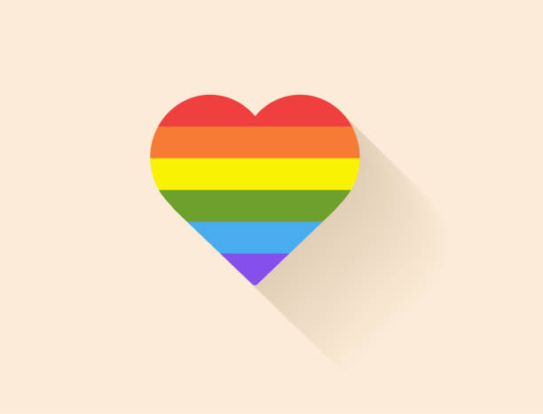 lgbtq rainbow flag heart. pride month. lesbian gay bisexual transgender concept. vector illustration - europride 幅插畫檔、美工圖案、卡通及圖標