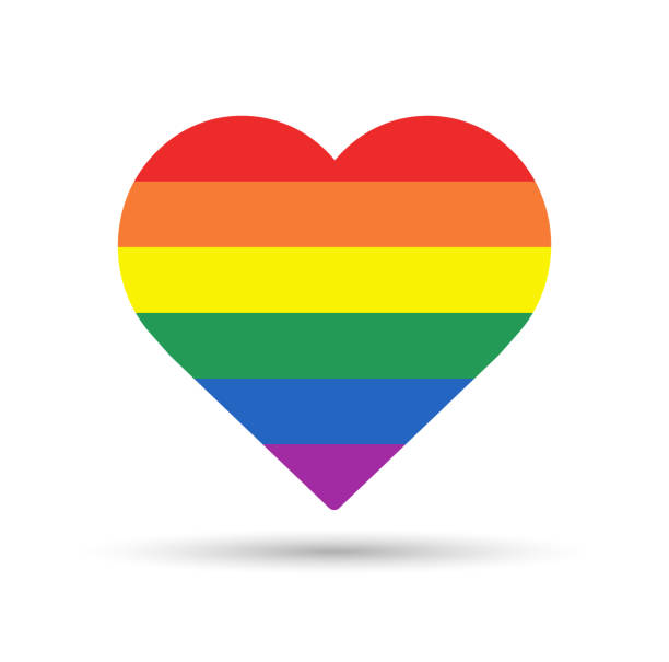 rainbow heart. lgbtq pride concept. heart shape in lgbtq flag on white background. vector illustration - europride 幅插畫檔、美工圖案、卡通及圖標