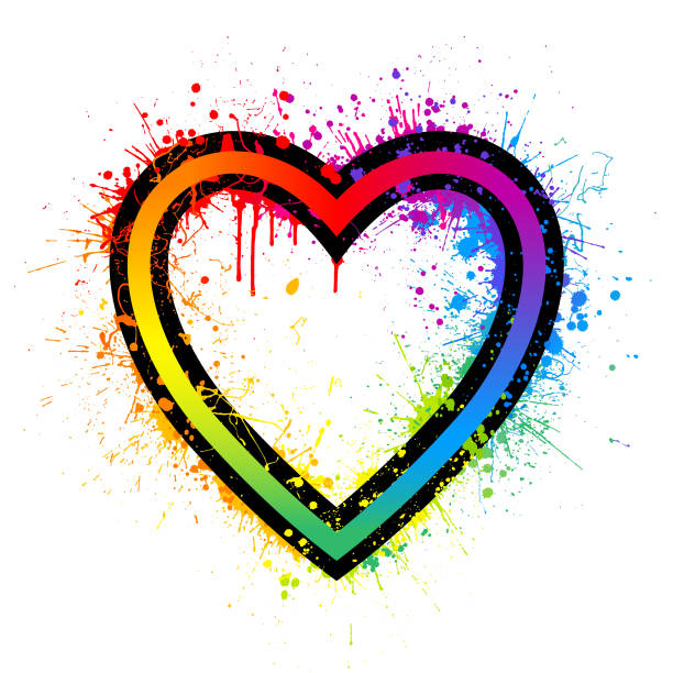Best Background Of The Gay Pride Heart Illustrations, Royalty-Free ...