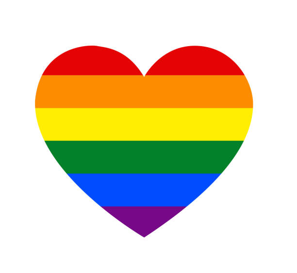 ilustraciones, imágenes clip art, dibujos animados e iconos de stock de arco iris heartshape - pride