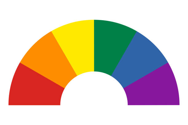 tęczowa ikona z kolorami w stylu sektorowym. społeczność pride flag - progress pride flag stock illustrations