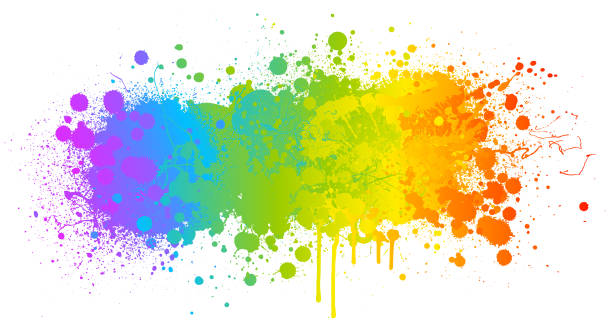 Rainbow paint splash background vector art illustration
