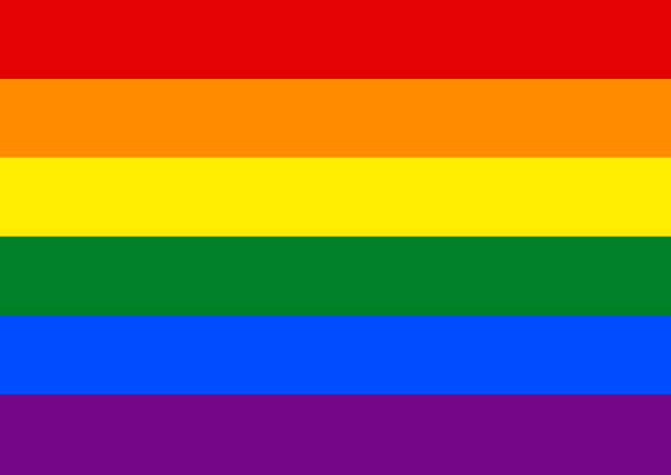 彩虹驕傲旗幟男女同性戀、雙性戀和變性者運動 - 彩虹旗 插圖 幅插畫檔、美工圖案、卡通及圖標