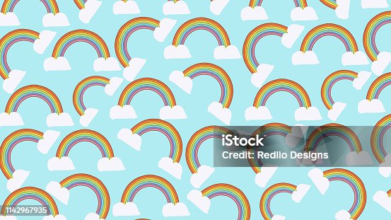 istock Rainbow Seamless Pattern Background 1142967935