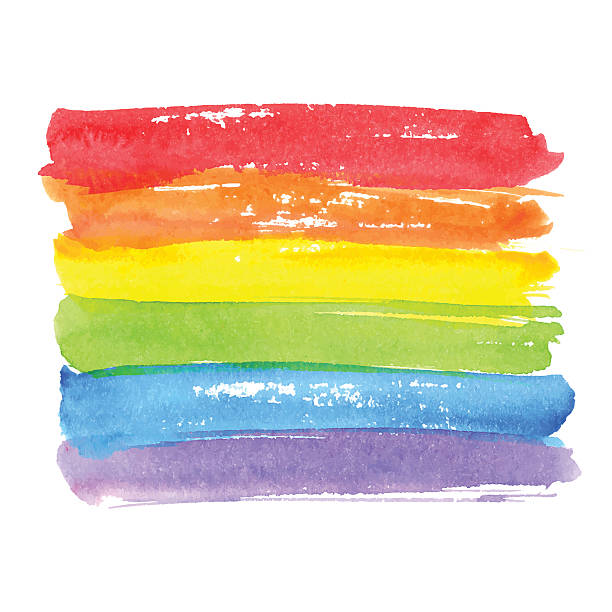 regenbogen-textur, symbol für homosexuell stolz. vektor-aquarell-spektrum - lgbtqi rechte stock-grafiken, -clipart, -cartoons und -symbole
