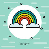 istock Rainbow Thin Line Spring Icon 1068062638