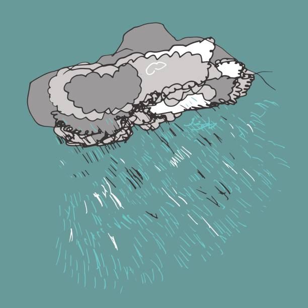 Raincloud vector art illustration