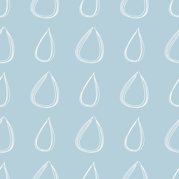Raindrops drawn by hand. Seamless pattern with rain drops. Sketch, doodle. Raindrops drawn by hand. Seamless pattern with rain drops. Sketch, doodle. Vector illustration. rain drawings stock illustrations
