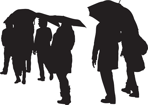 Rainy day people walking with umbrellashttp://www.twodozendesign.info/i/1.png vector