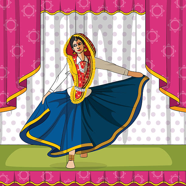 Rajasthani Puppet doing performing Phag folk dance of Haryana, India Vector design of colorful Rajasthani Puppet doing performing Phag folk dance of Haryana, India haryana stock illustrations