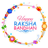 illustration of decorative Rakhi for Raksha Bandhan, Indian festival for brother and sister bonding celebration