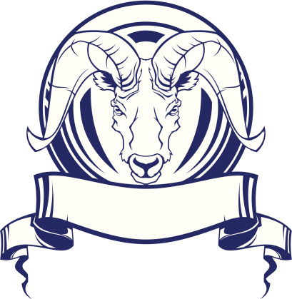 Ram head with banner