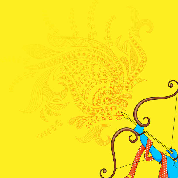 Rama killing Ravana in Dussehra vector illustration of Rama killing Ravana in Happy Dussehra vishnu stock illustrations