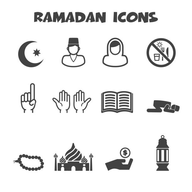 illustrazioni stock, clip art, cartoni animati e icone di tendenza di icone di ramadan - paternoster