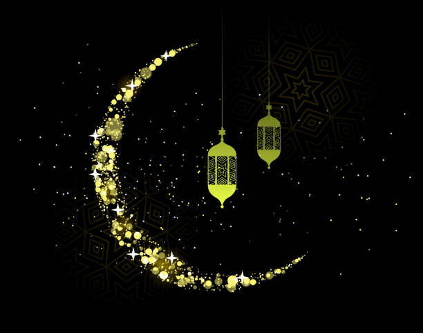 ramadan festival symbol crescent and lantern